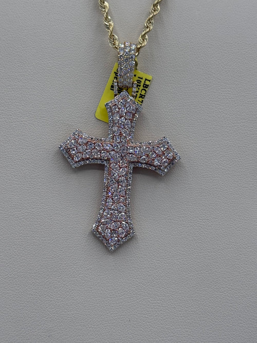 10Kt Gold 4.65ctw LAB With Rope Chain 3 mm 22inch