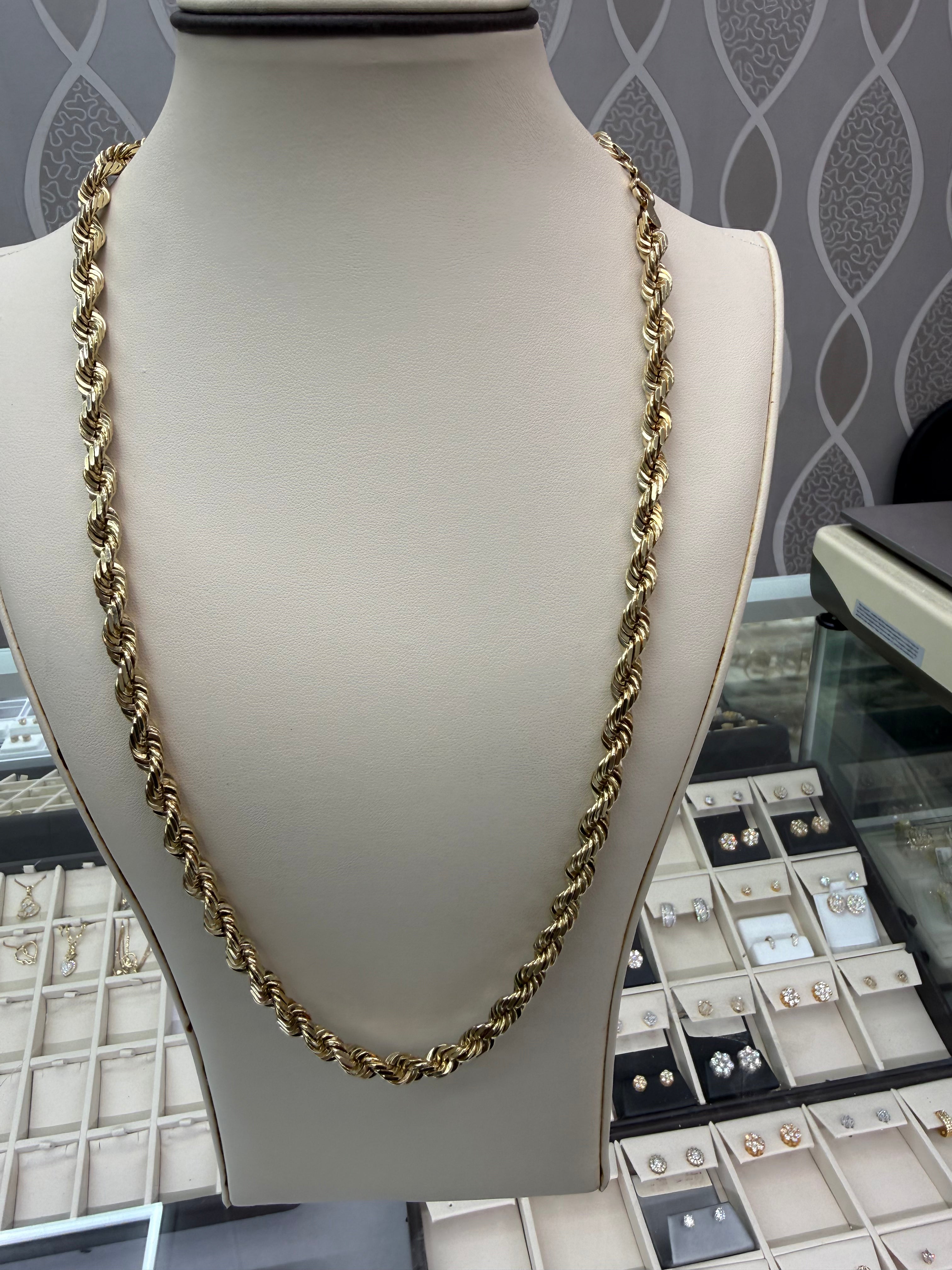10KT Solid Rope Chain