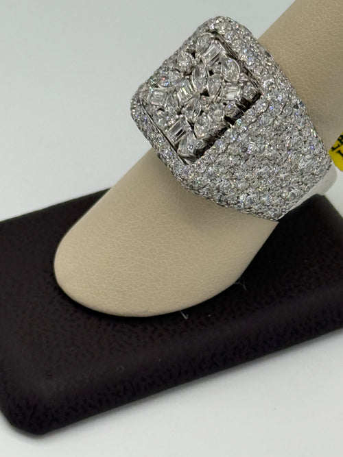 10K White Gold Ring with Lab Diamonds 7.60CT