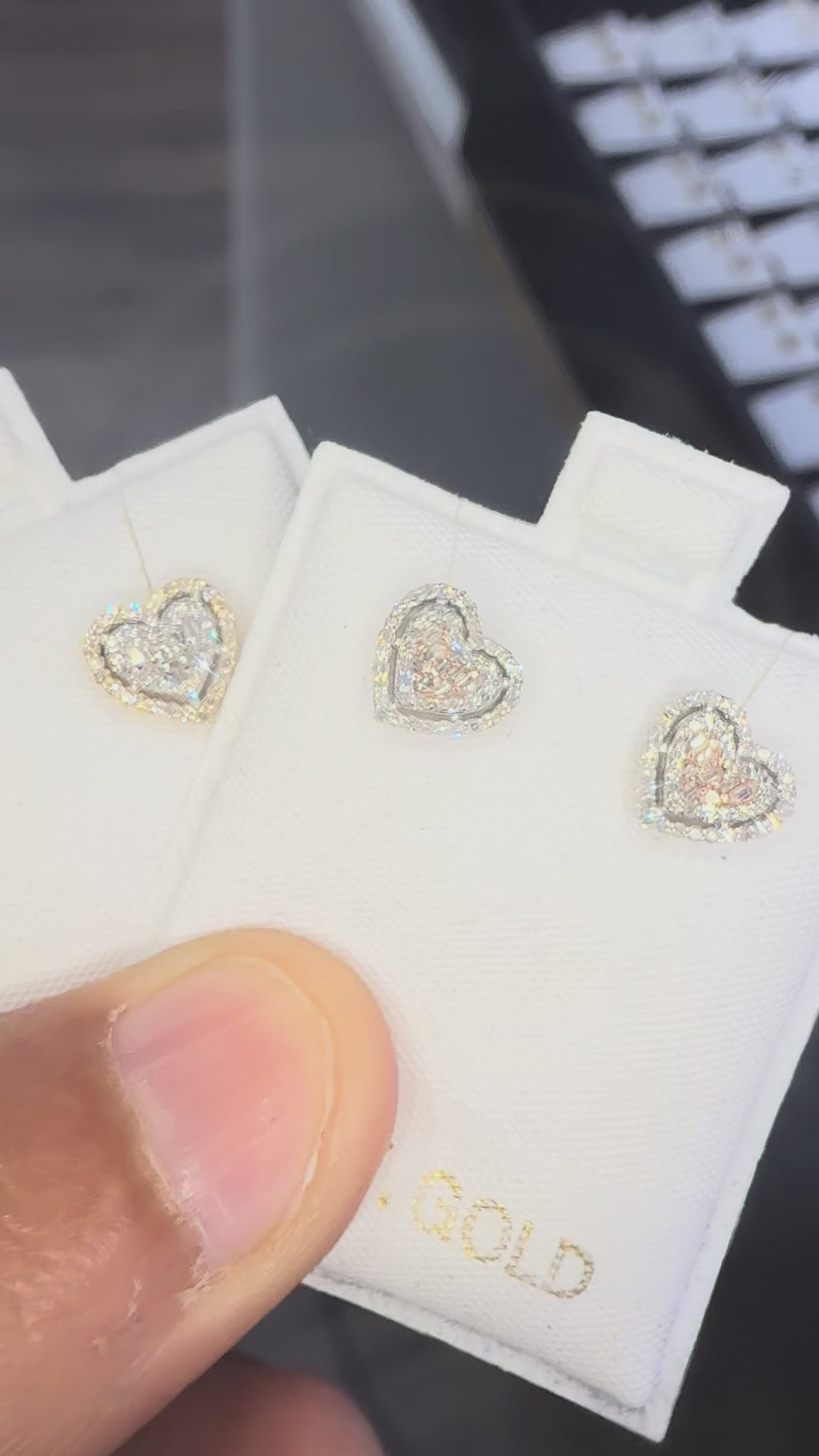10KT Gold 0.25ctw Natural Heart Earrings